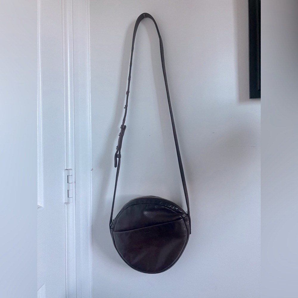 BAGGU Black Leather Pouch